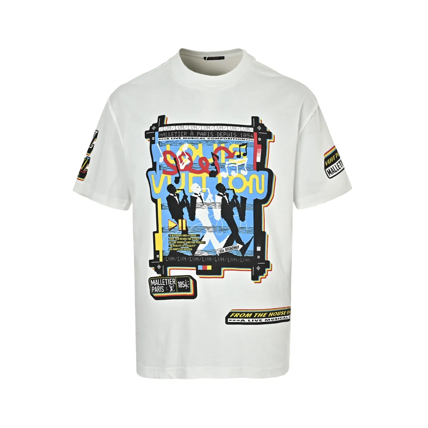 Louis Vuitton/Louis Vuitton front and back musician direct-print printed short-sleeves